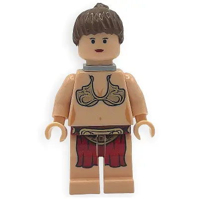  Princess Leia - Jabba Slave Outfit, Reddish Brown Ponytail, Neck Bracket