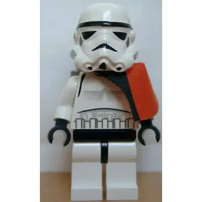  Sandtrooper - Orange Pauldron (Solid), No Survival Backpack, No Dirt Stains, Helmet with Solid Mouth Pattern and Solid Black Head