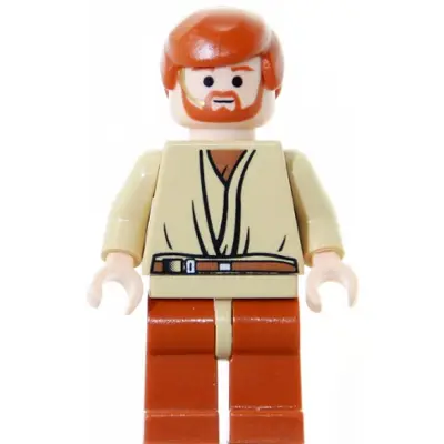  Obi-Wan Kenobi - Light Nougat, Dark Orange Hair and Legs, Gold Headset