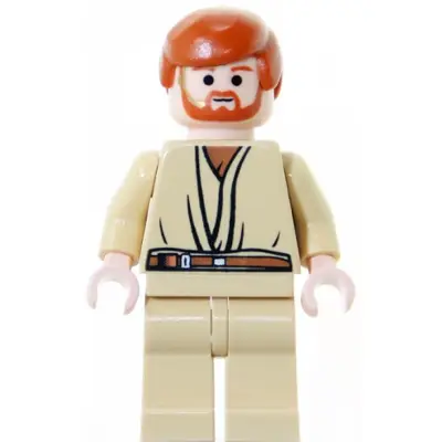  Obi-Wan Kenobi - Light Nougat, Dark Orange Hair, Tan Legs, Gold Headset