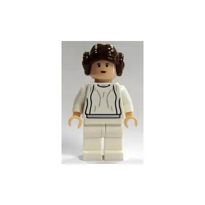  Princess Leia - White Dress, Simple Belt, Small Eyes, Textured Hair