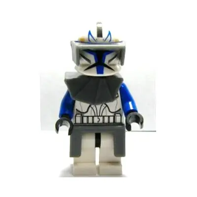  Clone Trooper Captain Rex, 501st Legion (Phase 1) - Dark Bluish Gray Visor, Pauldron, and Kama, Large Eyes