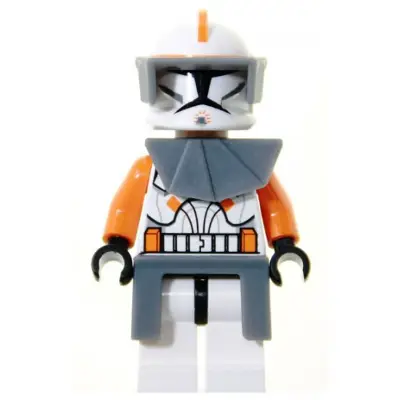  Clone Trooper Commander Cody, 212th Attack Battalion (Phase 1) - Dark Bluish Gray Visor, Pauldron, and Kama, Large Eyes