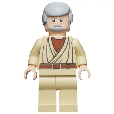  Obi-Wan Kenobi - Old, Light Bluish Gray Hair and Beard, Eyes with Glints