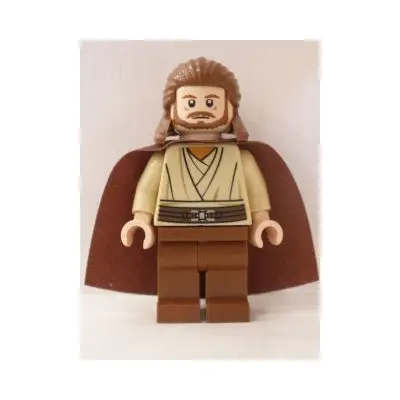  Qui-Gon Jinn - Light Nougat Head, Reddish Brown Legs and Cape