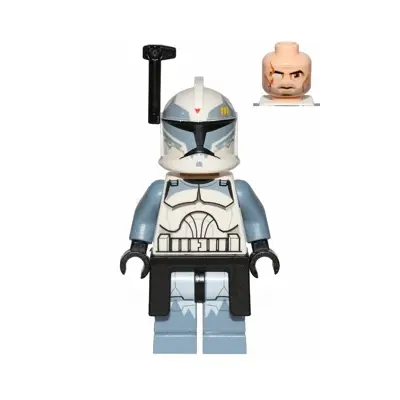  Clone Trooper Commander Wolffe, 104th Battalion 'Wolfpack' (Phase 1) - Black Rangefinder and Kama, Sand Blue Markings, Large Eyes