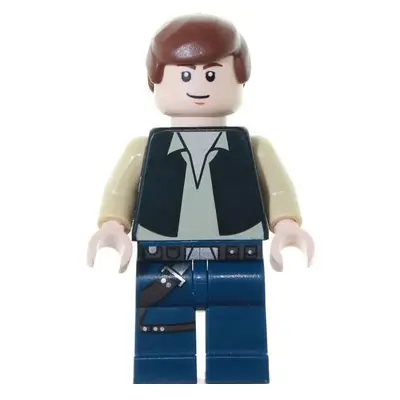  Han Solo - Black Vest over Tan Shirt, Dark Blue Legs with Belts