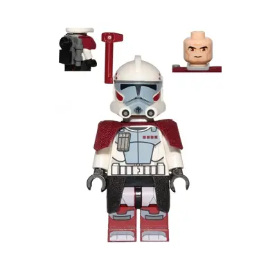  Clone ARC Trooper Hammer, Rancor Battalion (Phase 2) - Dark Red Cloth Pauldron, Black Cloth Kama, Large Eyes