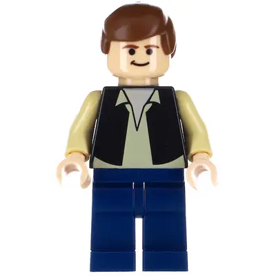  Han Solo - Black Vest over Tan Shirt, Dark Blue Plain Legs