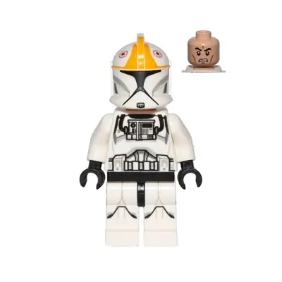  Clone Trooper Pilot (Phase 1) - Bright Light Orange Markings, Printed Legs, Scowl
