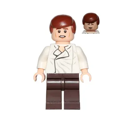 Han Solo - White Shirt with Wrinkles on Front, Dark Brown Legs, Smooth Hair