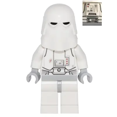 Snowtrooper, Light Bluish Gray Hips, Light Bluish Gray Hands - Backpack Directly Attached to Neck Bracket