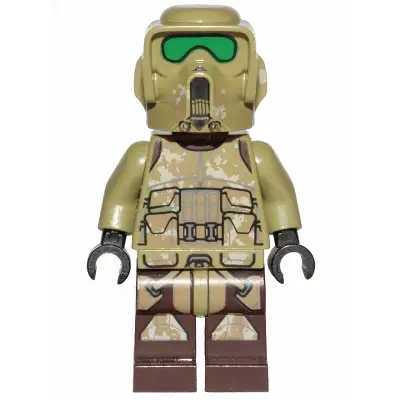  Clone Scout Trooper, 41st Elite Corps (Phase 2) - Kashyyyk Camouflage, Dark Tan Markings on Legs, Scowl
