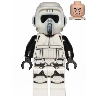  Imperial Scout Trooper - Male, Dual Molded Helmet, Light Nougat Head, Scowl