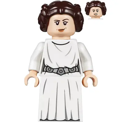  Princess Leia - White Dress, Detailed Belt with 3 Emblems, Skirt