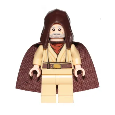  Obi-Wan Kenobi - Old, Dark Brown Hood and Starched Fabric Cape