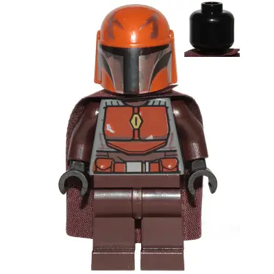  Mandalorian Tribe Warrior - Male, Dark Brown Cape, Dark Orange Helmet