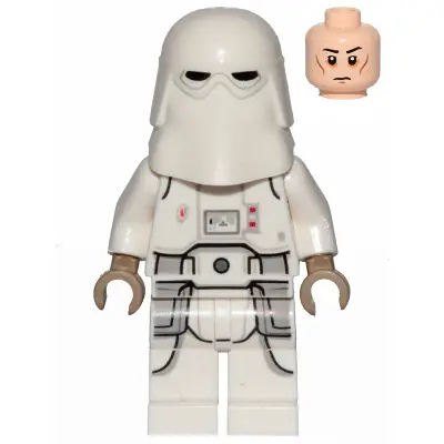  Snowtrooper, Printed Legs, Dark Tan Hands, Cheek Lines, Frown