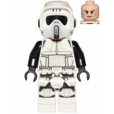  Imperial Scout Trooper - Male, Dual Molded Helmet, Light Nougat Head, Cheek Lines