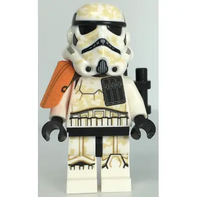  Sandtrooper Squad Leader (Captain) - Dual Molded Helmet, Orange Pauldron, Ammo Pouch, Dirt Stains, Survival Backpack, Frown