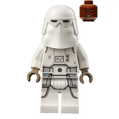  Snowtrooper - Female, Printed Legs, Dark Tan Hands, Reddish Brown Head, Open Mouth Smirk