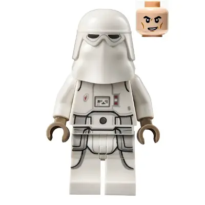  Snowtrooper, Printed Legs, Dark Tan Hands, Cheek Lines, Lopsided Grin