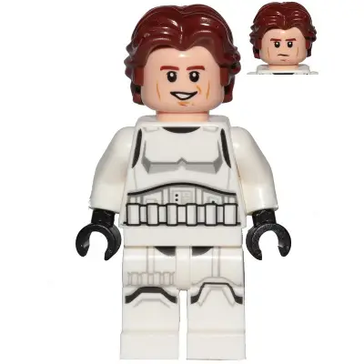  Han Solo - Stormtrooper Outfit, Printed Legs, Shoulder Belts, Open Mouth Smile / Determined