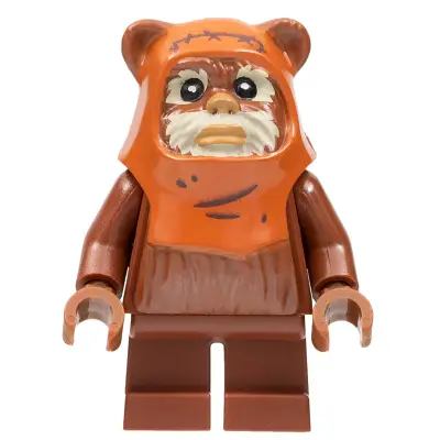  Wicket (Ewok), Printed Dark Orange Hood with Wrinkles