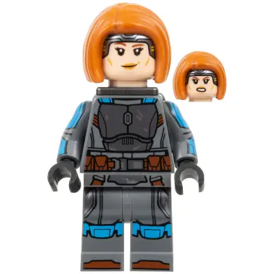  Bo-Katan Kryze - Printed Arms, Dark Orange Hair