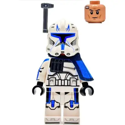  Clone Trooper Captain Rex, 501st Legion (Phase 2) - Blue Cloth Pauldron, Rangefinder, Printed White Arms