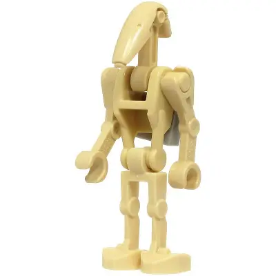  Battle Droid - Tan, Angled Arms, Light Bluish Gray Clip on Back