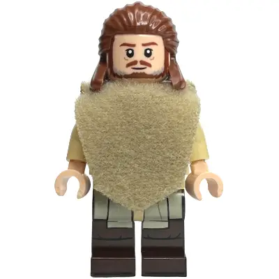  Qui-Gon Jinn - Dark Brown Legs, Poncho, Reddish Brown Beard