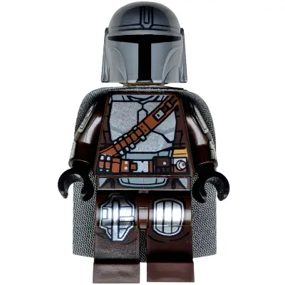  The Mandalorian / Din Djarin / 'Mando' - Silver Beskar Armor, Cape, Printed Head