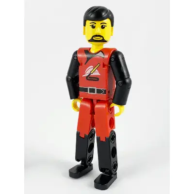  Technic Figure Red/Black Legs, Red Top, Black Hair (Fireman)