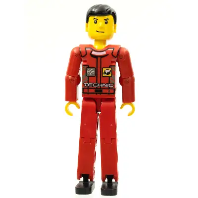  Technic Figure Red Legs, Red Top with Technic Logo, Black Hair - Without Stickers (4140765)