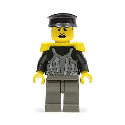  Time Twisters - Dark Gray Armor with Silver Stripes and Rivets, Yellow Epaulettes (Professor Millennium / Commodore Schmidt)