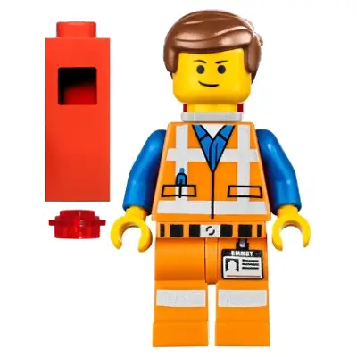  Emmet - Lopsided Closed Mouth Smile, with Piece of Resistance and Plate on Leg