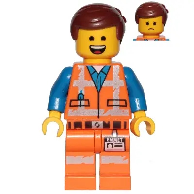  Emmet - Wide Smile with Teeth and Tongue / Sad, Worn Uniform