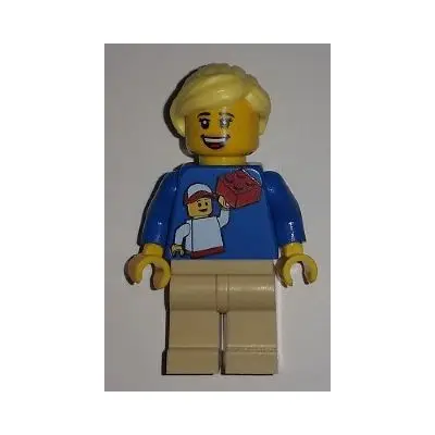  LEGO Brand Store Female, Blue KidsFest Torso, Bright Light Yellow Hair and Tan Legs (no back printing) - LEGO Store at KidsFest