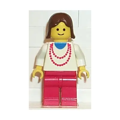  Necklace Red - Red Legs, Brown Female Hair