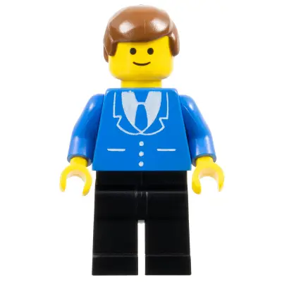  Suit with 3 Buttons Blue - Black Legs, Brown Male Hair