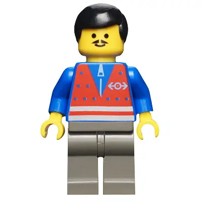  Red Vest and Zipper - Dark Gray Legs, Black Male Hair