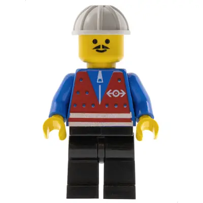  Red Vest and Zipper - Black Legs, White Construction Helmet