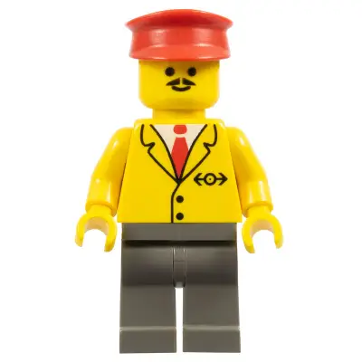  Railway Employee 5, Dark Gray Legs, Red Hat