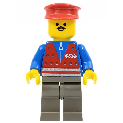  Red Vest and Zipper - Dark Gray Legs, Red Hat