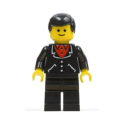  Suit with 3 Buttons Black - Black Legs, Black Male Hair