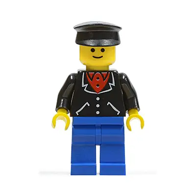  Suit with 3 Buttons Black - Blue Legs, Black Hat