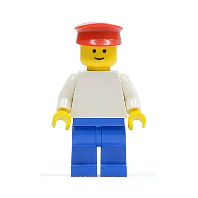  Plain White Torso with White Arms, Blue Legs, Red Hat