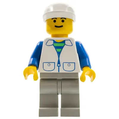  Suit with 2 Pockets White - Light Gray Legs, White Cap