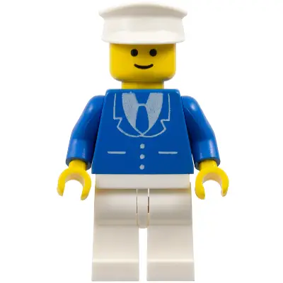  Suit with 3 Buttons Blue - White Legs, White Hat